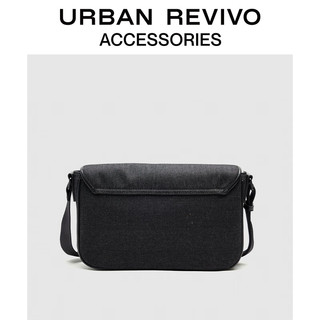 URBAN REVIVO2024夏季男士经典百搭提花斜挎包UAMB40076 黑色印花