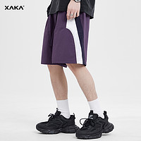 XAKA 冰丝凉感速干紫色短裤男夏薄款户外运动美式休闲潮牌五分中裤