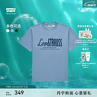 Levi's【此沙同款】李维斯24夏季男士休闲短袖T恤 蓝色 001AJ-0002 L