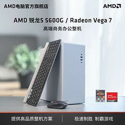AMD 五代锐龙版 组装电脑 （黑色、256GB SSD、锐龙R5-5600G、核芯显卡、8GB)