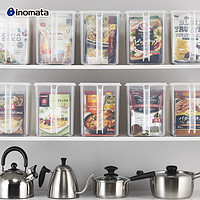inomata 桌面收纳盒超市食品展示盒厨房整理盒收纳箱透明橱柜零食