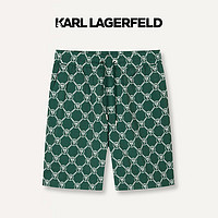 Karl Lagerfeld卡尔拉格斐轻奢老佛爷男装 2024夏款KARL潮流印花休闲短裤 绿色 38