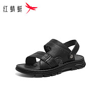 红蜻蜓沙滩鞋2024夏季男士休闲中年拖鞋户外透气防滑 WTT24105黑色40
