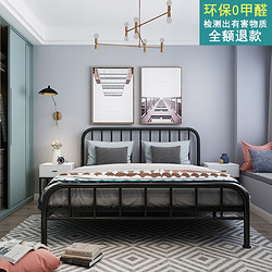 铁艺床1.5米铁架床简约现代ins网红出租屋1米1.2米1.8m单人双人床