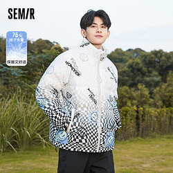 Semir 森马 羽绒服男冬季宽松厚款舒适立领潮流外套时尚休闲个性新款