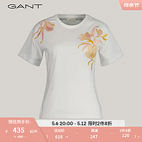 GANT 甘特 2024春季女士时尚印花圆领短袖T恤4200872 113白色 XL