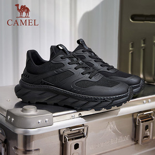 骆驼（CAMEL）厚底运动透气网面增高休闲男鞋 G14S127009 黑色 42 