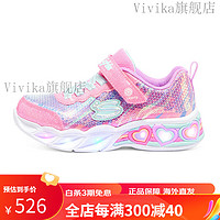 斯凯奇（Skechers）Skechers斯凯奇儿童闪灯鞋中大童儿童运动鞋休闲女童发光鞋 粉红色/多彩色/PKMT-302313L 30码