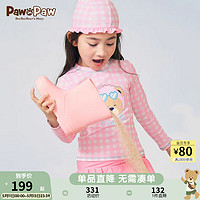 PawinPaw卡通小熊童装24夏季儿童女孩防晒长袖速干分体泳衣 粉红色/25 120