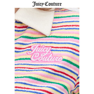 JUICY COUTURE橘滋T恤女24夏季新款百搭休闲LOGO翻领设计毛巾料短袖T恤 -S