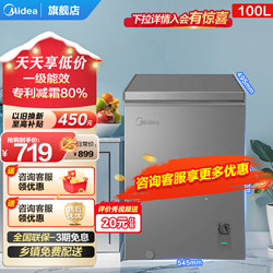 Midea 美的 冷柜 冰柜一级能效冷柜 100升