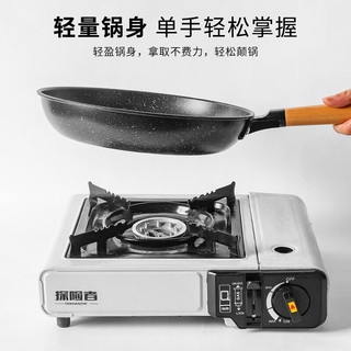 拜格（BAYCO）煎锅平底锅28cm 牛排煎蛋锅麦饭石色不粘锅燃气电磁炉用 ZH50152