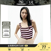 UR 2023夏季新款女装美式甜心撞色条纹紧身无袖针织T恤UWU932064