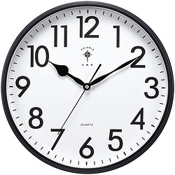 POLARIS 北极星 挂钟 现代简约挂钟客厅办公时钟时尚创意石英钟14英寸 2788黑