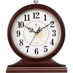 POLARIS 北极星 挂钟 古典欧式座钟表复古客厅装饰台钟创意12英寸卧室床头时钟70090-2木纹色