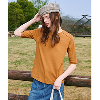 纯色基础款小刺绣设计半袖上衣2024夏季正肩休闲百搭女式T恤