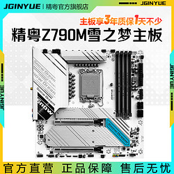 JINGYUE 精粤 Z790M Snow Dream主板D4/D5兼容12代13代14代cpu ARGB1700针