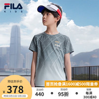 FILA斐乐儿童童装2024夏季新款中大童男童短袖T恤 满印一-ZA 1