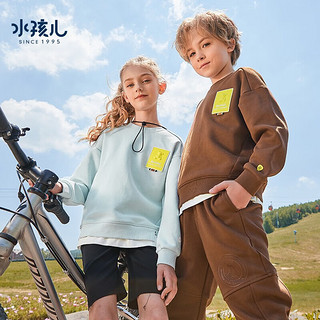 水孩儿（SOUHAIT）童装男童女童卫衣秋季儿童中大童套头上衣时尚百搭卫衣潮 棕色 170