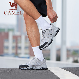 骆驼（CAMEL）2024夏季户外徒步男女鞋轻便软弹网面透气百搭休闲鞋款 G14M342693 米白男 38