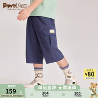 PawinPaw卡通小熊童装24夏男童时尚百搭七分裤 Navy藏青色/59 140