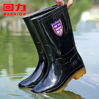 回力雨鞋男防水鞋户外耐磨胶鞋不易滑雨靴套鞋HL862755中筒黑色40码