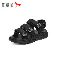 红蜻蜓休闲凉鞋2024夏季男士户外运动徒步沙滩鞋 WTT24006黑色44
