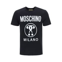 MOSCHINO 莫斯奇诺 春夏圆领短袖T恤男装黑色撞色图案印花时尚舒适52