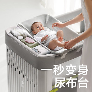 babycare莱斯维斯婴儿床折叠多功能床免安装一体收纳置物台可调零油漆 莱斯维斯 单床