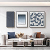 好久不见 现代轻奢客厅装饰画抽象几何三联组合壁画高级感沙发背景墙挂画