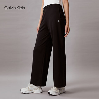 Calvin Klein Jeans24春夏女士通勤松紧腰简约ck字母针织休闲裤J223488 BEH-太空黑 M