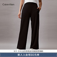 Calvin Klein Jeans24春夏女士通勤松紧腰简约ck字母针织休闲裤J223488 BEH-太空黑 XS