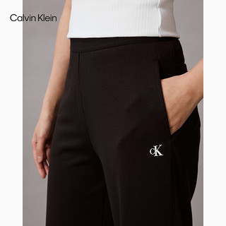 Calvin Klein Jeans24春夏女士通勤松紧腰简约ck字母针织休闲裤J223488 BEH-太空黑 XS