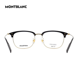 万宝龙（MONTBLANC）眼镜框眉线框近视眼镜架MB0316OA 002+国产1.6镜片 002黑金色