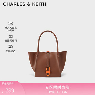 CHARLES&KEITH大容量手提单肩托特包包女包女士CK2-30781852 Brown棕色 L