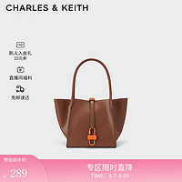 CHARLES & KEITH CHARLES&KEITH;大容量手提单肩托特包包女包女士CK2-30781852 Brown棕色 L