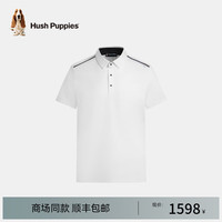 Hush Puppies暇步士男装夏季舒适透气短袖POLO衫 泡沫白 M