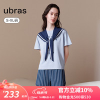 ubras24年新品迪士尼联名-唐老鸭落肩情侣睡衣女套头家居服母亲节 【女款】奶盐蓝色 S