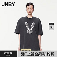 JNBY24夏T恤棉质宽松圆领5O5113430 011/炭黑 S