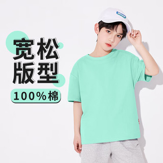 史努比童装儿童套装纯棉短袖2024夏季透气舒适男女童休闲清爽套装 绿 背包努比+黑 玩滑板努比S 100
