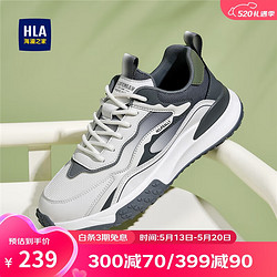 HLA 海澜之家 男鞋拼接耐磨运动鞋透气增高跑步休闲鞋HAAXXM1DBF082 灰色44