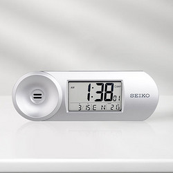 SEIKO 精工 日本精工時鐘可調鬧鈴音量夜燈溫度日歷電子臥室辦公室學生小鬧鐘