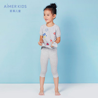 Aimer kids爱慕儿童舒适打底裤七分打底裤AK182P31 白色 160