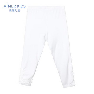 Aimer kids爱慕儿童舒适打底裤七分打底裤AK182P31 白色 140