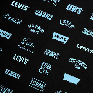 Levi's李维斯24夏季男士宽松LOGO印花短袖T恤 黑色 001AS-0000 XS