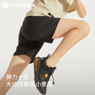 moodytiger男童运动短裤24夏季新款弹力透气百搭修身户外裤