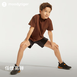 moodytiger男童运动短裤24夏季新款弹力透气百搭修身户外裤