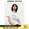 URBAN REVIVO UR2024夏季女装休闲趣味撞色印花棉质圆领短袖T恤UWL440101 本白 M