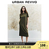 URBAN REVIVO UR2024夏季女装简约休闲纯色宽松圆领连衣裙UWH740037 橄榄绿 XS