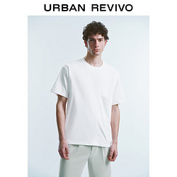 URBAN REVIVO UR2024夏季新款男装时尚休闲解构单口袋棉质短袖T恤UMF440077